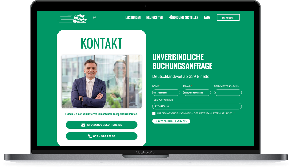 Der detailierte Prozess der rechtssicheren Zustellung mit den Grünen Kurieren Übergabe einer rechtlich relevanten Kündigung mit Nachweis